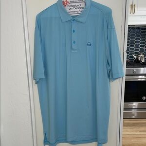 Peter Millar Summer comfort Men's Light Blue & White Stripe Polo Shirt | XL